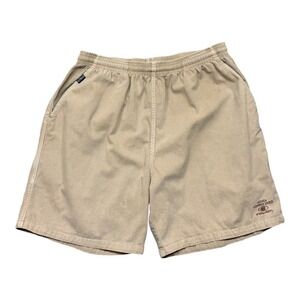 Crazy Shirts Kona Coffee Dyed Shorts Mens XXL Khaki Tan Elastic Waist Surf